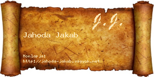 Jahoda Jakab névjegykártya